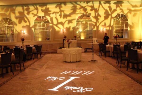 custom gobo projector lighting design, wedding lighting, event lighting, top wedding special effects, special gobo light projector