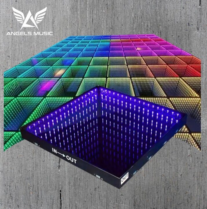 3D Infinite Mirror neon light up dance floor disco dance floor