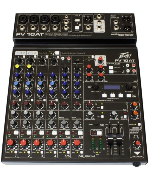 Sound Mixer, Peavey PV 10 AT, 10 Channel Mixer, with effects, Bluetooth and Auto-Tune